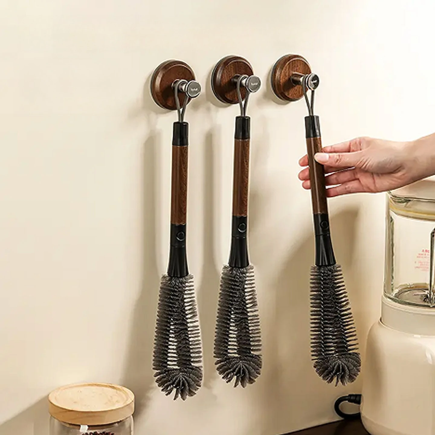 Long Handle Multifunctional Soft Bristle Cleaning Brush for Bottles and Containers