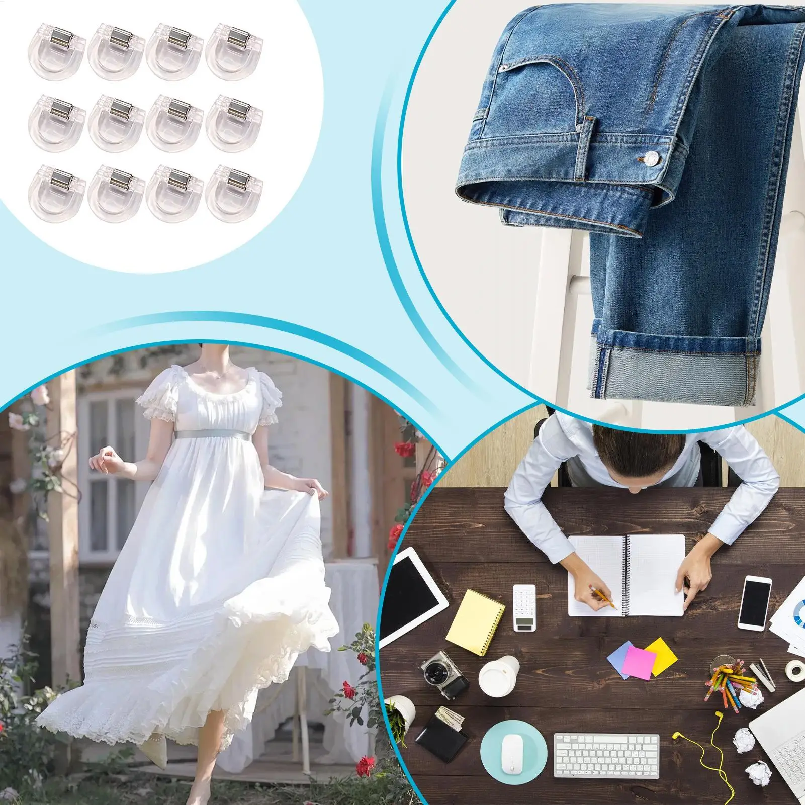 Pants Hemming Lifting Clips Multifunctional Easy Installation Pant Leg Tightener Clamp For Men Women Boys Girls Youth Teens