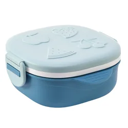 Portable Stainless Steel Heating Lunch Box - Healthy Food Storage Container for School, Office, and On - the - Go Meals (Blue)