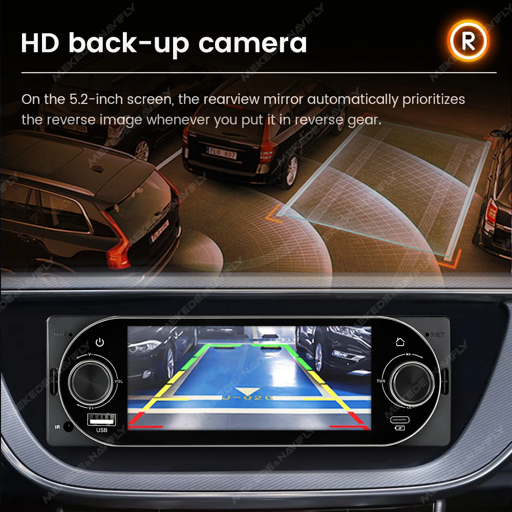 1Din 5.2inch Dual Knob Car Radio MP5 Player Wireless CarPlay Android Auto multimedia player BT Universal Car intelligent systems