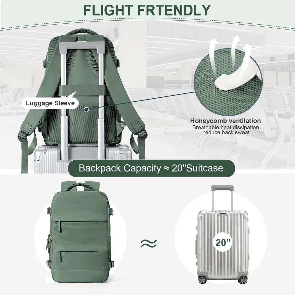 Sac à Dos Cabine 40x20x25 Cm - Conforme Ryanair, EasyJet, Vueling… | Compartiment Ordinateur 14", Poche Humide, Antivol