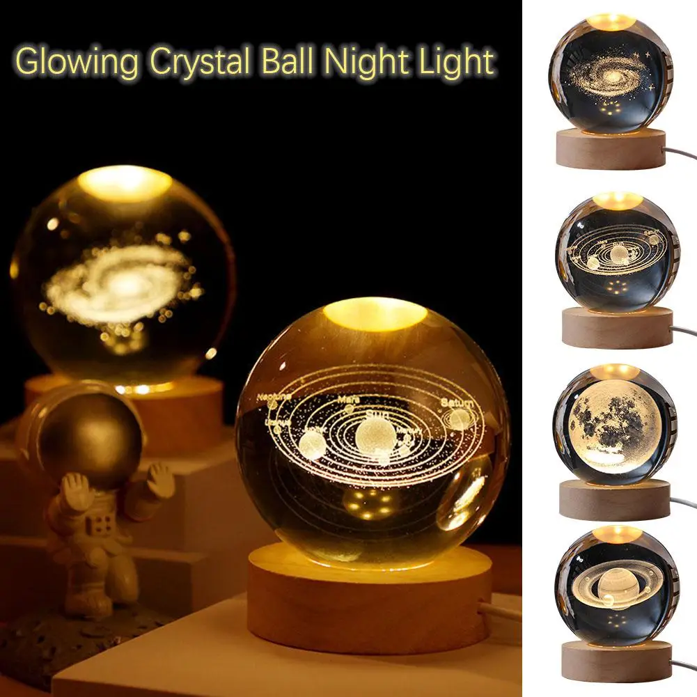 8Cm Universe Crystal Ball Albero Di Natale The Christmasled Clausfootball Crystal Home Con Decorazioni Regalo Birthday Ball Santa Li W8R8