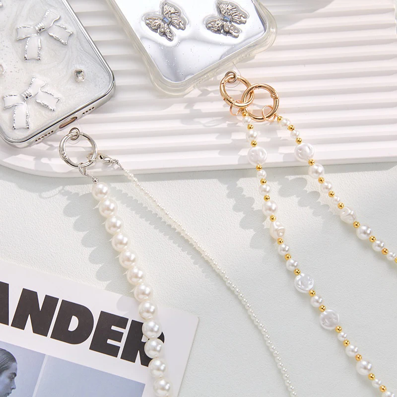 Elegant Pearl Phone Strap and Crossbody Necklace Chain with Anti-Loss Design