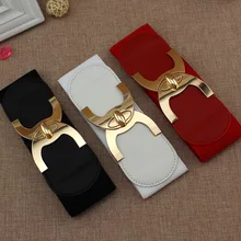 

65cm Female Rotating Lock Waistband Wide Elastic Belt for Women Band Belt Waist Stretch Cinch Dress Coat Clothing Decorations