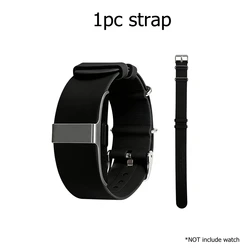 Adjustable Silicone Loop Strap for Fitness Tracker & Activity Monitor (Black)