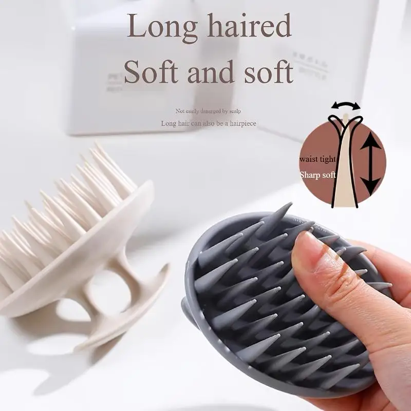 Spazzola Massaggiante in Silicone per Cuoio Capelluto, Pettine per Shampoo, Massaggiatore per Radici, Spazzola per Doccia, Strumento per la Cura dei Capelli da Salone - immagine 2