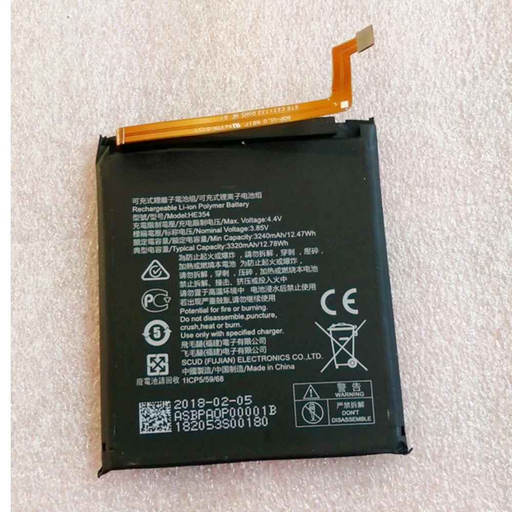 Batteria He354 Da 3320Mah Per Nokia 9 Pureview Ta-1082 Ta-1087 Batteria Di Ricambio Di Alta Qualità Per Smartphone