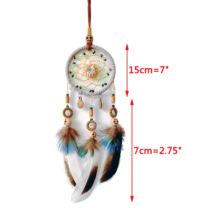 Mini Dream Catcher Car Pendant Wind Chimes Feather Decoration Handmade Dreamcatcher Gifts Home Decor & Wall Hanging Adornment 5