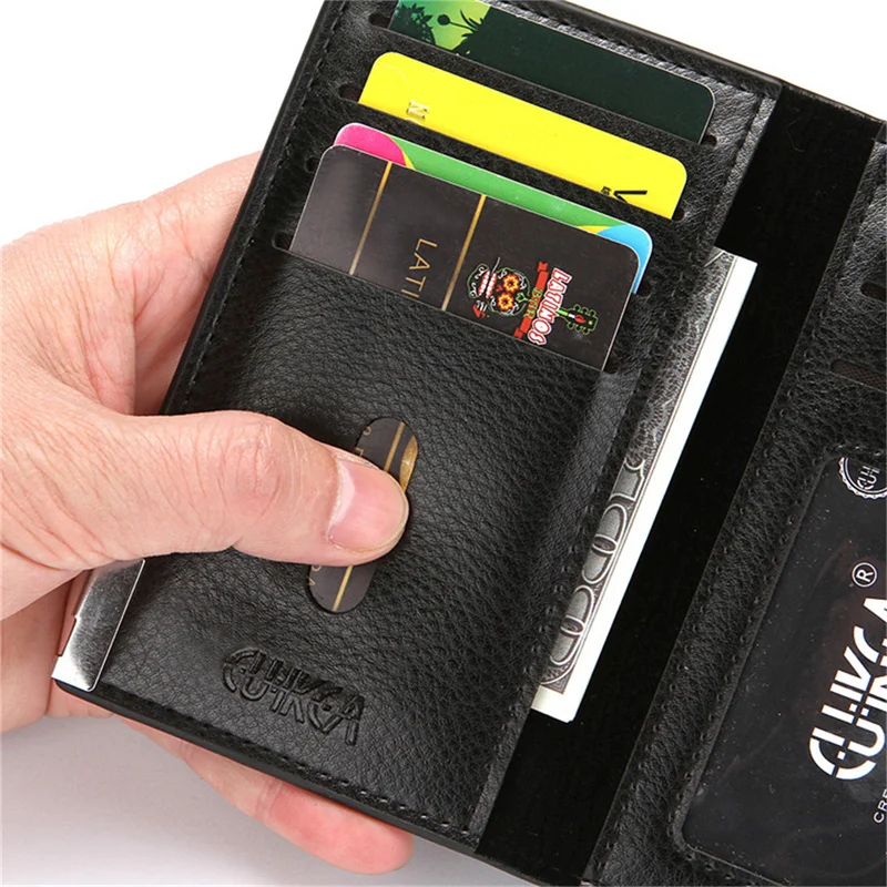 1PC Men PU Leather Slim Wallet Business Clutch Bag Coin Purse Multi Card Slot Credit Card Holder Birthday Present 2 Style