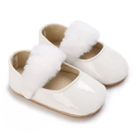 Baby Shoes Girls' Newborn White Series Forefoot Shoes PU Leather Flat Bottom Soft Sole Baby Shoes Bow Baby Princess Shoes 2