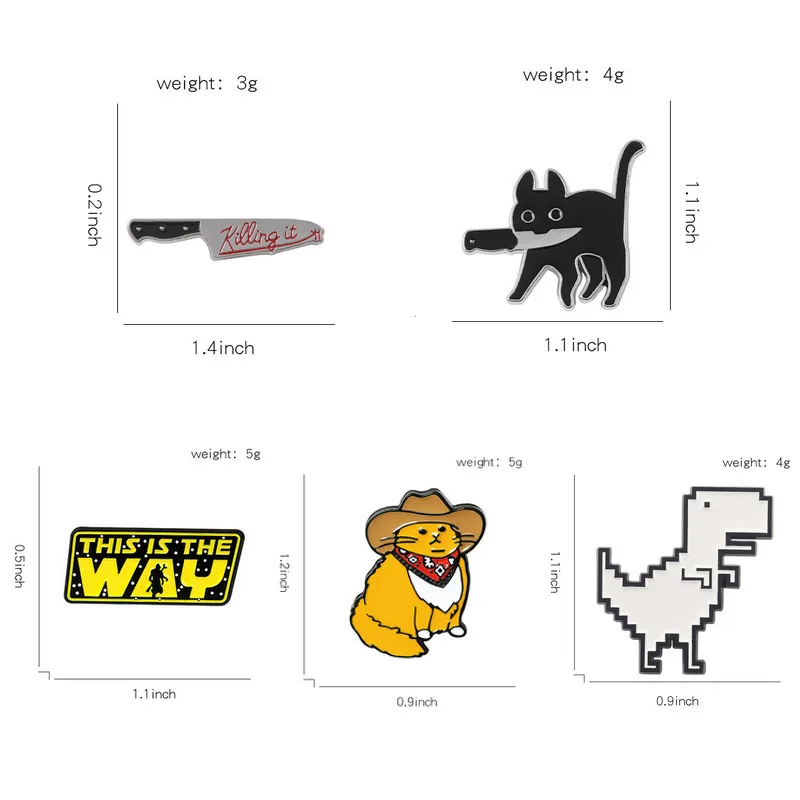 Cartoon Brooch Cute Kitten Brooch Pin Backpack Jacket Shirt Accessories Button Pin Collar Alloy Badge