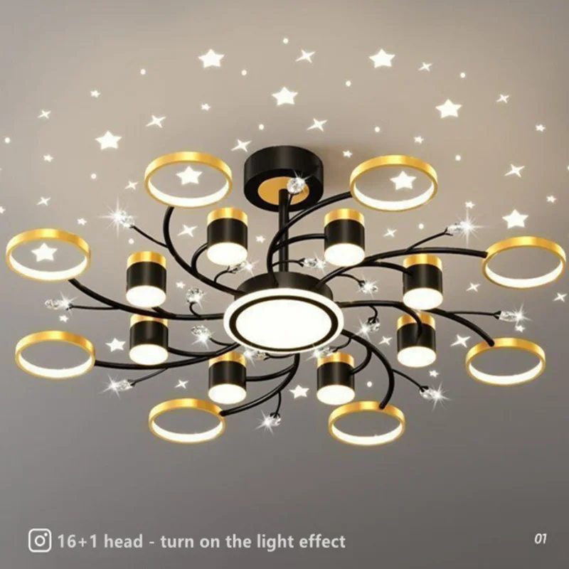 

Новинка 2022, Современная потолочная светодиодная люстра со звездным небом, Минималистичная Люстра для спальни, гостиной, зала, подвесные светильники, освещение для помещений, блески