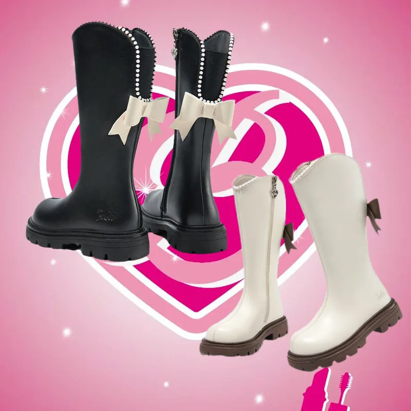 

Kawaii Fashion Barbie Cotton Boots Cute Children's Autumn and Winter Plus Velvet Medium and Large Children's High Boots Gift