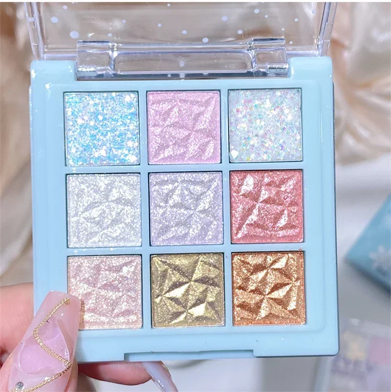 Description Picture 4 of item9-Colors Eye Shadow Palette Snowflake Pearlescent Matte Delicate Eye Makeup Color Shimmer Eye Shadow Sexy Girl Gifts Cosmetics