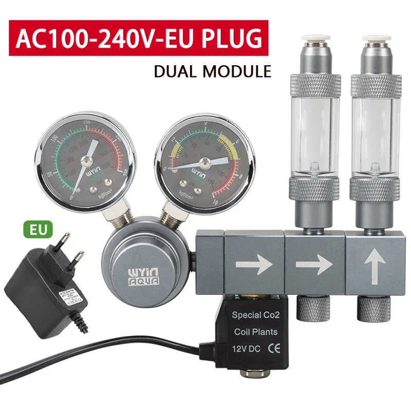 Advanced CO2 Regulator with Solenoid Valve and Bubble Meter
