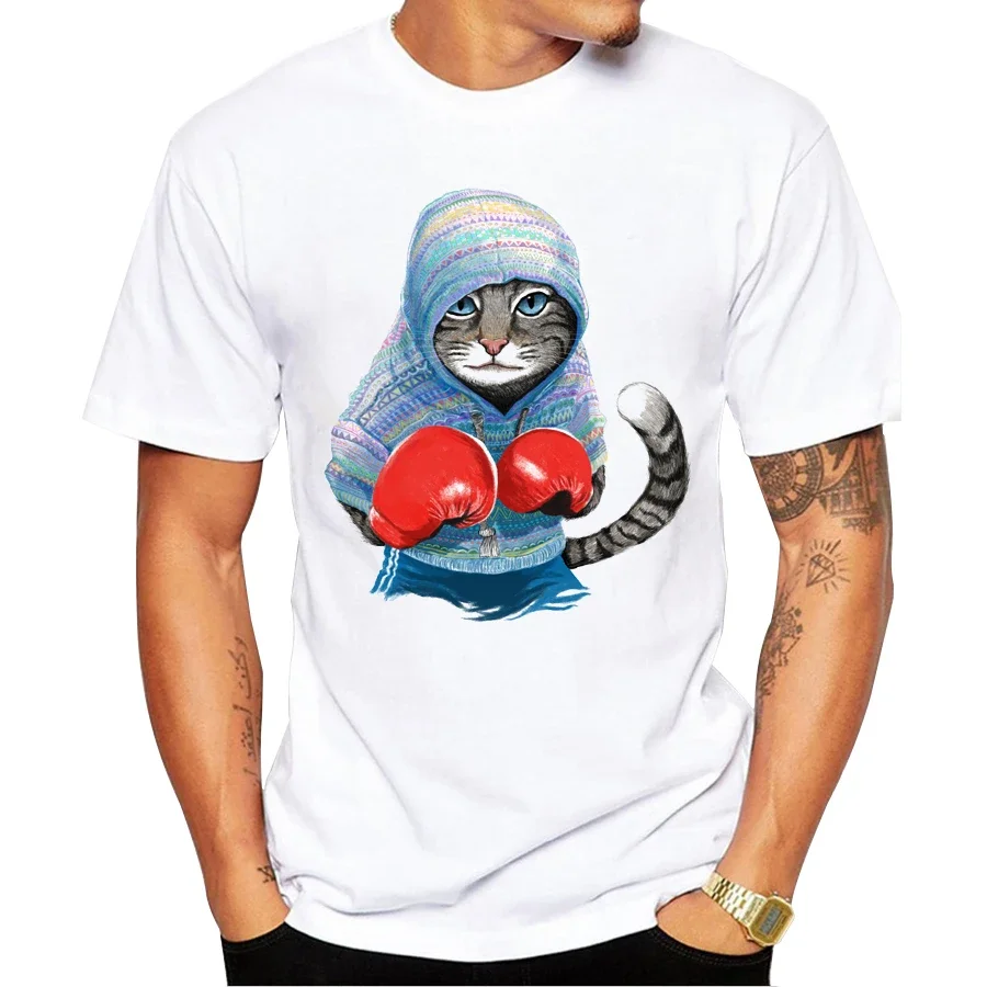 

2024 Fashion Men T Shirt cat Printed t-shirt Short Sleeve Casual Tops Summer Tee New Arrivals shirts for men unisex