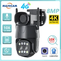 IP Camera Wifi/4G Sim Card Outdoor PTZ 8MP HD Dual Lens 3.6mm-8mm Security CCTV Cam AI Human Tracking Color Night Vision Camhi