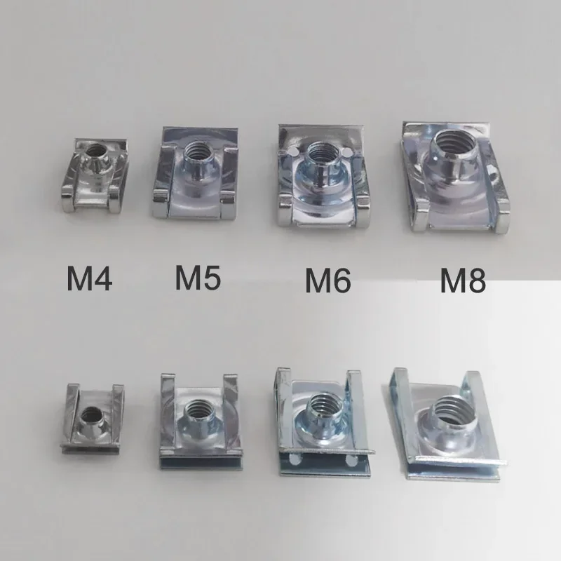 10pcs U Type Clips with Thread M6 M5 M4 M8 8mm 5mm 6mm 4mm Reed Nuts for Car Motorcycle Scooter ATV Moped