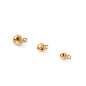 5/6/8mm 10Pc Brass Copper with Gold Plated Bell Charm Beads for DIY Earring Necklace Bracelet Jewelry Making Accessories