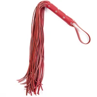 63CM Leather Horse Whip, Horse Training Real Whips, Leather Covered Punk Rivet Handle Whip 1