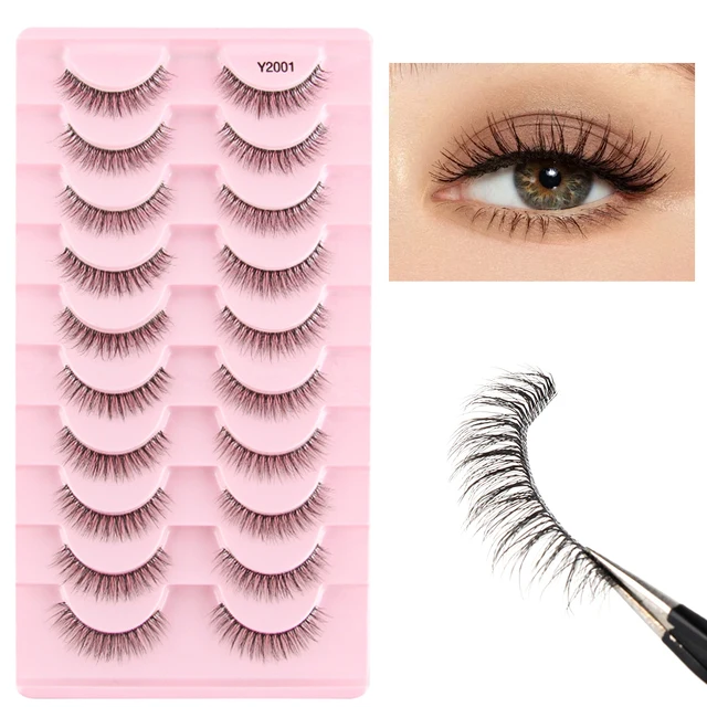3/10 Pairs Natural Full False Eyelashes Strip Soft 3D Mink Lashes Fluffy Fake Eyelashes Extension Faux Cilios Makeup maquillaje