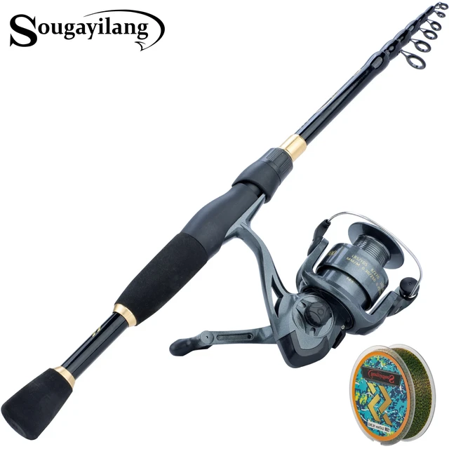 Sougayilang Telescopic Fishing Rod Combo 1.8-2.4m Carbon Fiber Rod