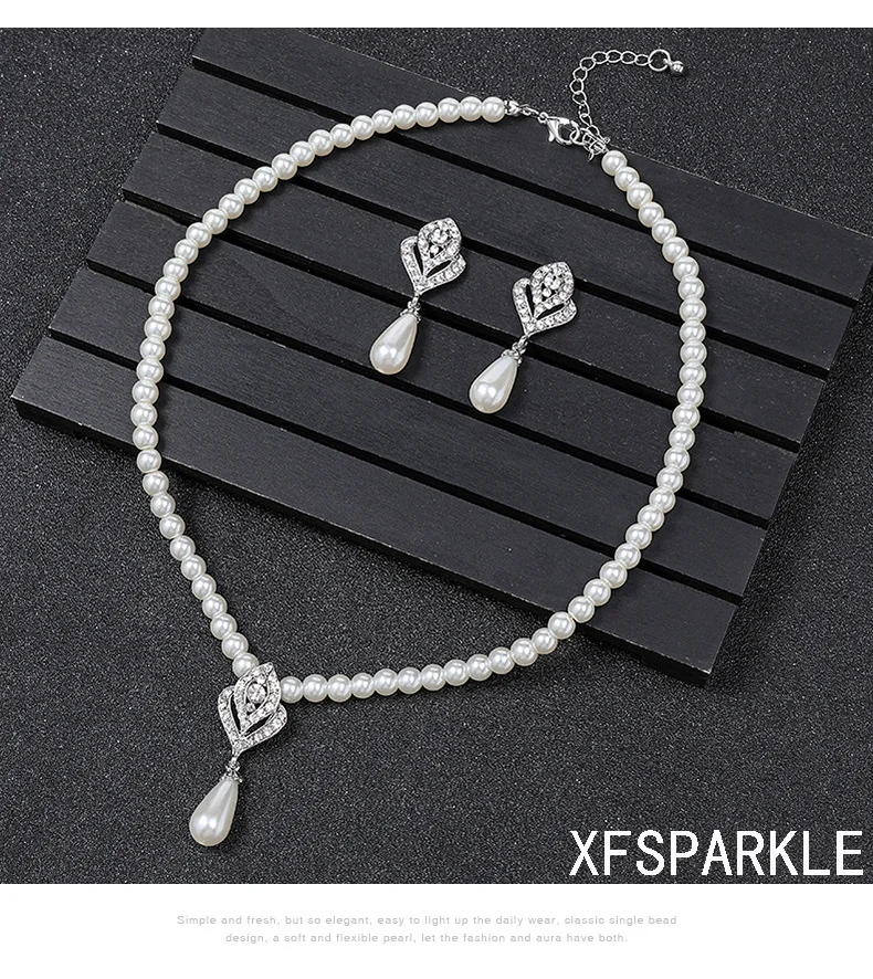 Pearl necklace set clavicle chain alloy for woman gift China's