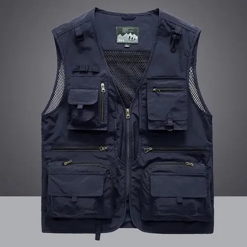 Summer Men Unloading Tactical Vest Coat Casual Men's Photographer Waistcoat Mesh Work Sleeveless Jacket Tools Pocket Vest 5XL - Image 5