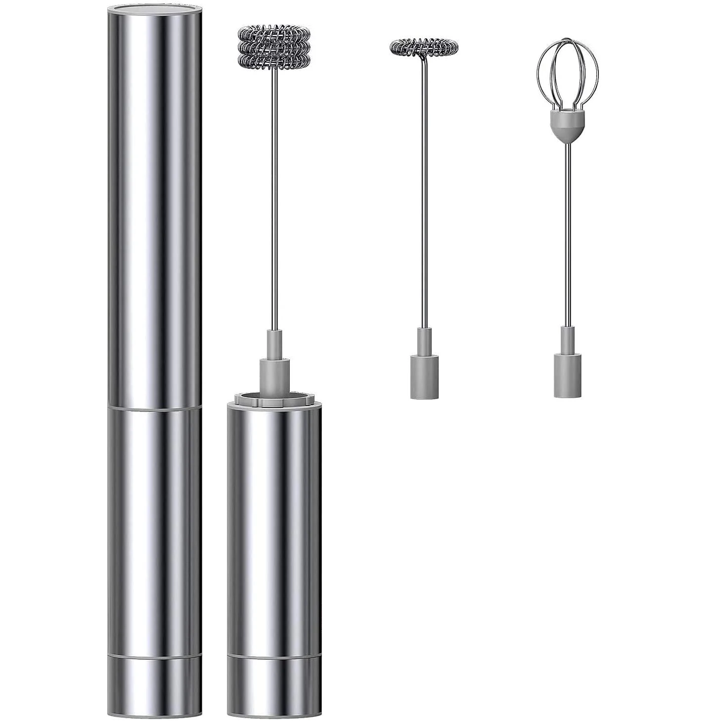 Milk Frother Handheld Three-Layer of Whisk-Battery Operated Electric Foam Maker for Coffee, Latte, Hot Chocolate