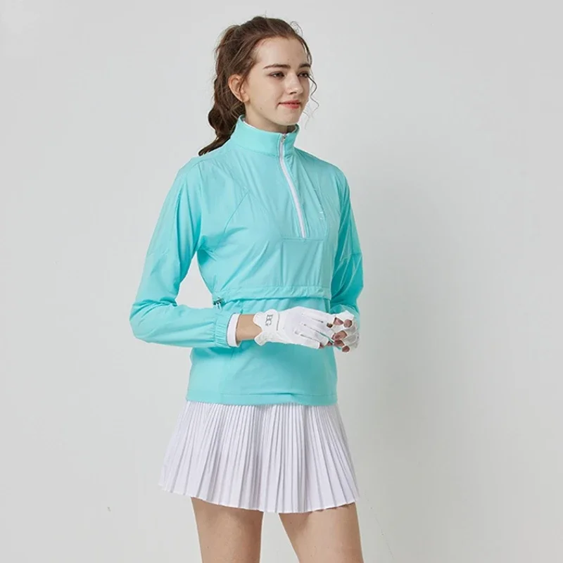 BG Golf Women's Ice Silk Sunscreen Clothing Breathable High-end UV Protection Sports Cool Loose Jacket Summer Thin Golf Coat