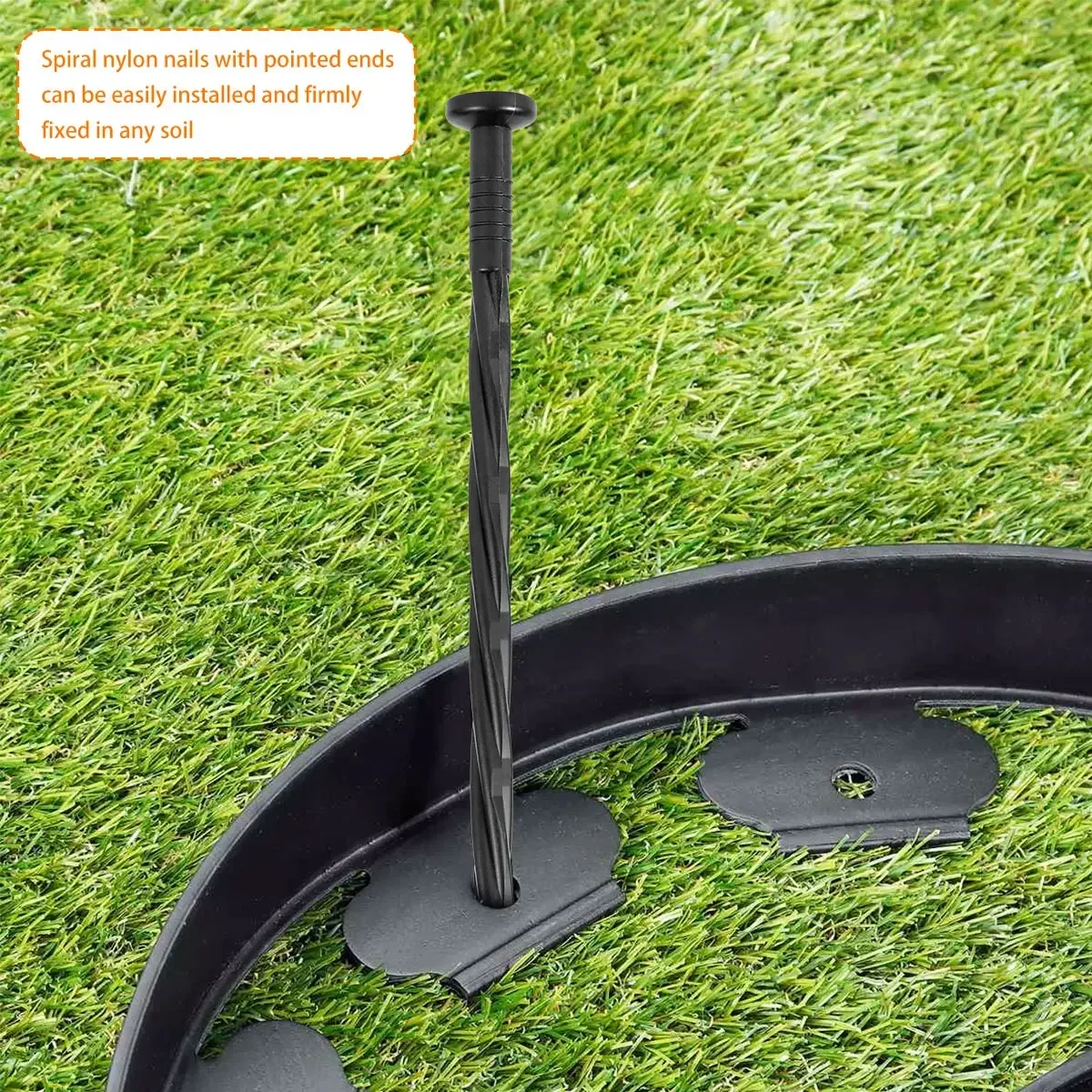 90/30pcs 8 Inch Plastic Landscape Edging Spikes Anchoring Nail Spiral Landscape Stake For Weed Barrier Paver Edging