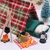 1Pc/1Set Mini Christmas Elf Doll Hammock Swing Sleeping Bag Miniature Outdoor Camping Bonfire Scene Simulation Telescope 3