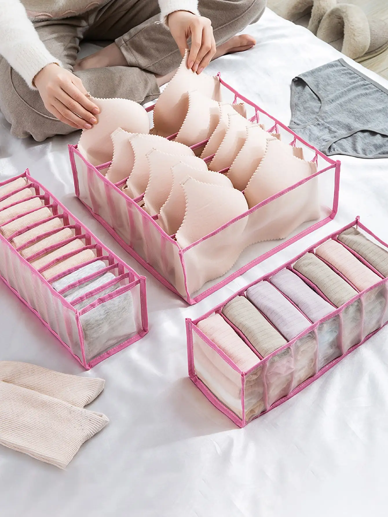 Space-Saving Wardrobe and Drawer Organizer Box