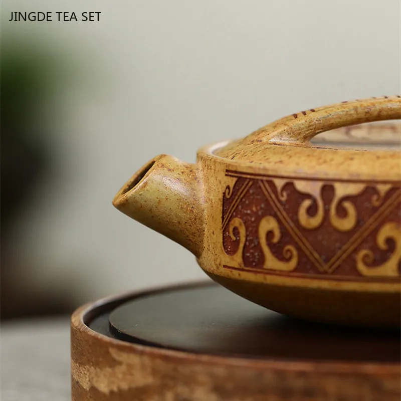 180ml Yixing Purple Clay Teapot Section Mud Filter Beauty Kettle Hand-painted Zisha Tea Infuser Custom Household Tea Set