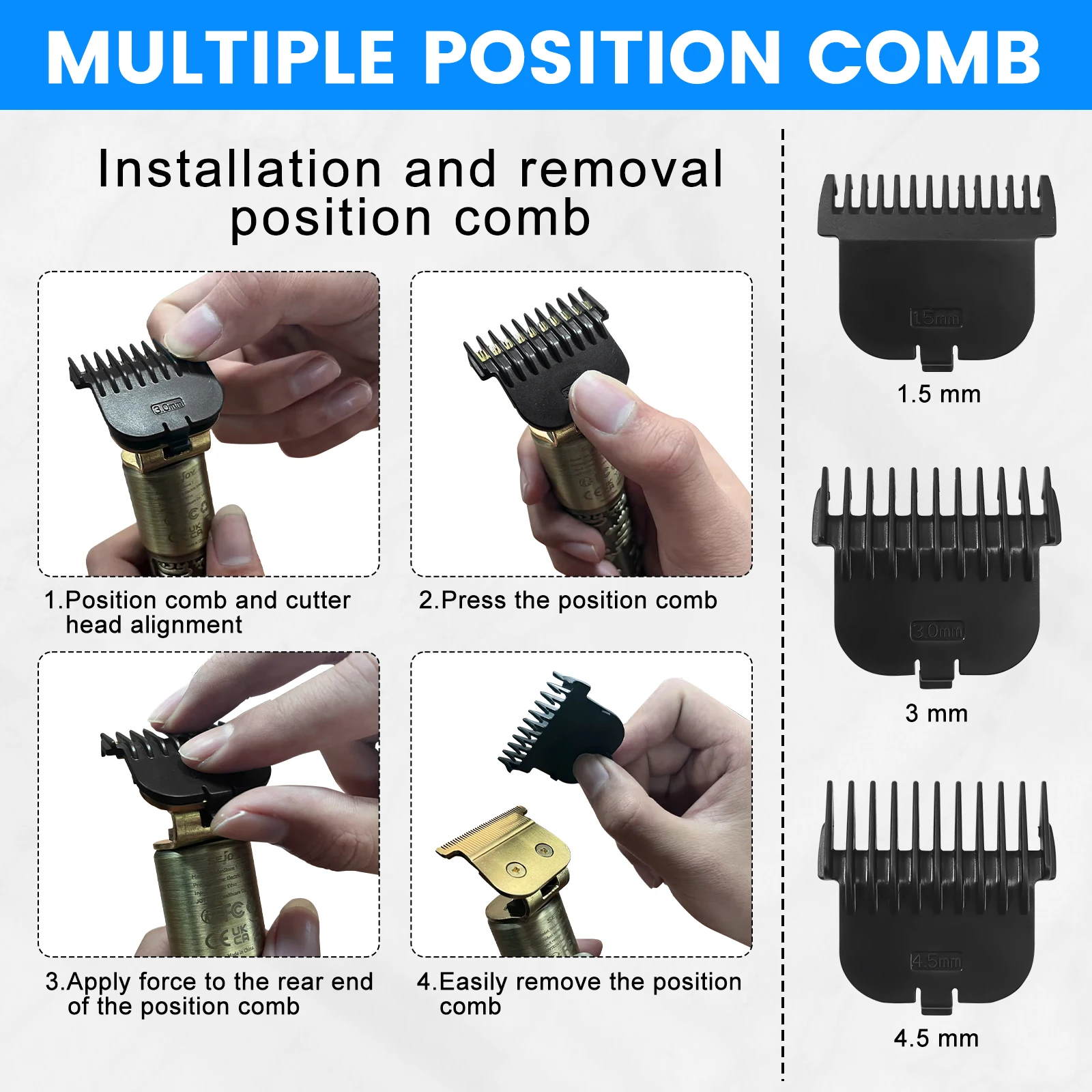 Sejoy Hair Clippers for Men Professional Cordless Barber Clippers for Hair Cutting Machine Rechargeable Beard Trimmer 2
