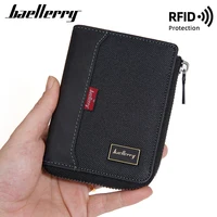 Baellerry RFID Simple Short Men Zipper Wallets Luxury Brand Card Holder Male Wallet Photo Holder Coin Pocket Man Purses 1