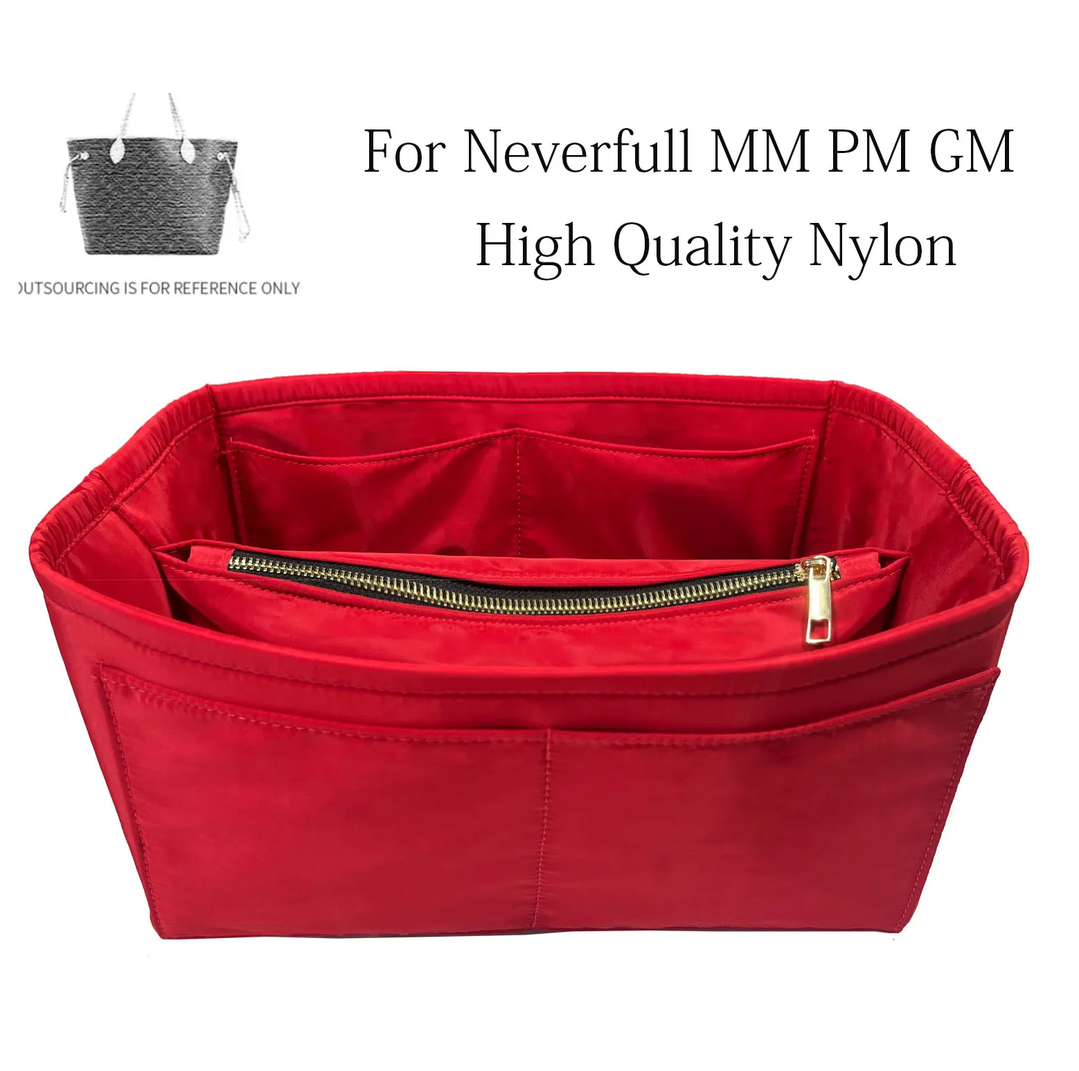 For Neverfull PM MM GM insert Bags Organizer Makeup Handbag Organize Inner  Purse Portable base shaper Premium nylon (Handmade） - AliExpress