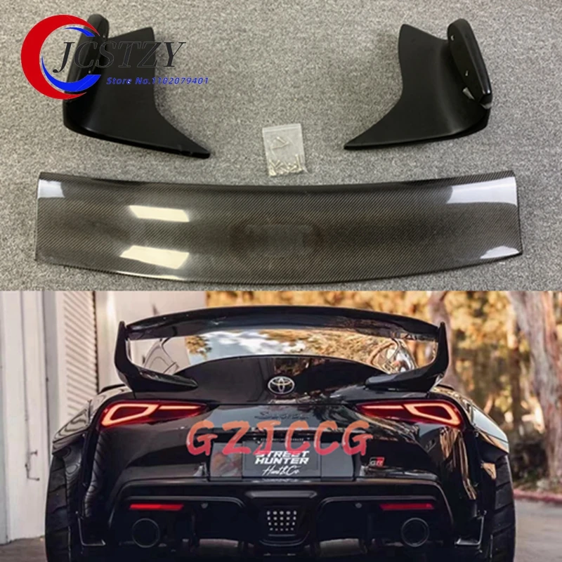 

Задний спойлер для багажника Toyota Supra A90 2019 2020 2021, материал из углеродного волокна, глянцевый УГЛЕРОДНЫЙ спойлер для крыла