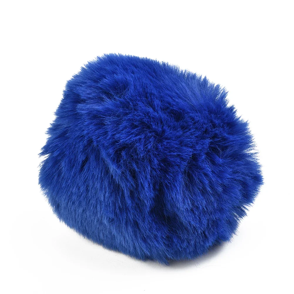 1 Set Of Fluffy Thick Auto Car Steering Wheel Plush Cover Soft Wool + Handbrake & Shift Gear Cover Pink/Blue/Purple/Black