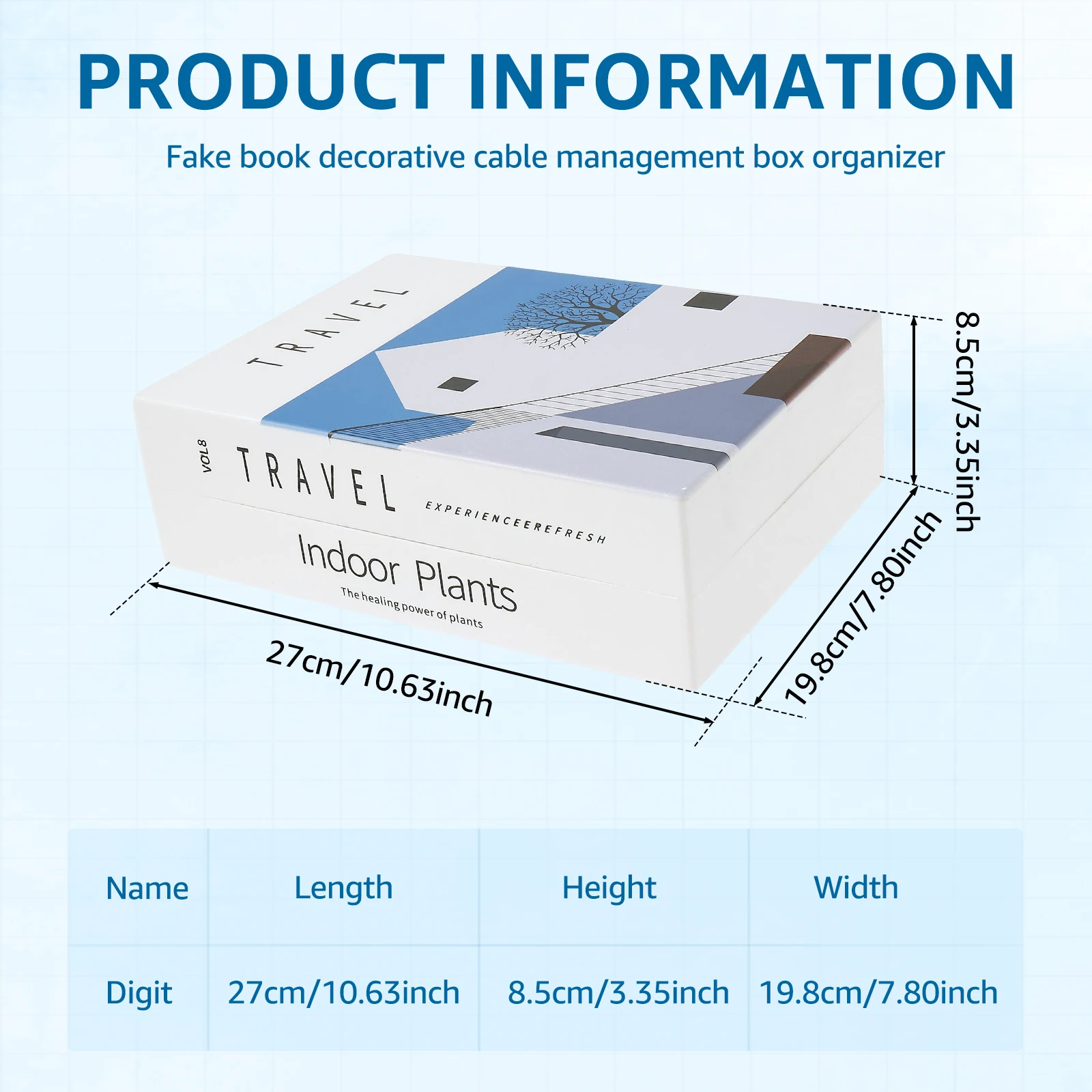 ABS Book Shape Cord Organizer Cable Management Box