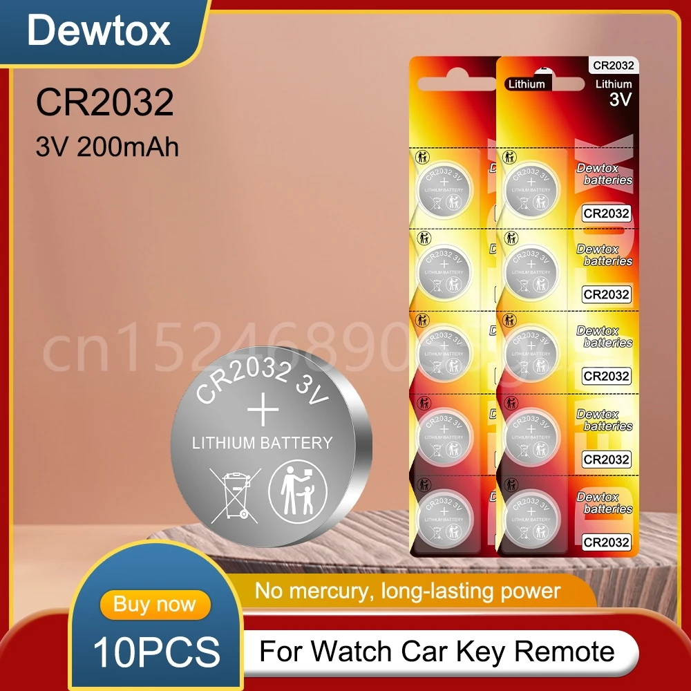 10pcs-CR2032-Button-Batteries-BR2032-DL2032-ECR2032-Coin-Cell-3V ...
