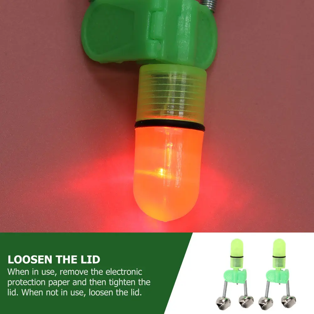 10Pcs 낚시 경고 벨 야간 LED 듀얼 벨 낚싯대 액세서리 낚싯대 알람 미끼 ..