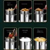 4 piece StainlesMet Zeef Mand Voor Frietjes Kip Keukenpannen Roestvrijstalen Friteuse Pot Japanse  Tempura Kleine Frituurpan 4