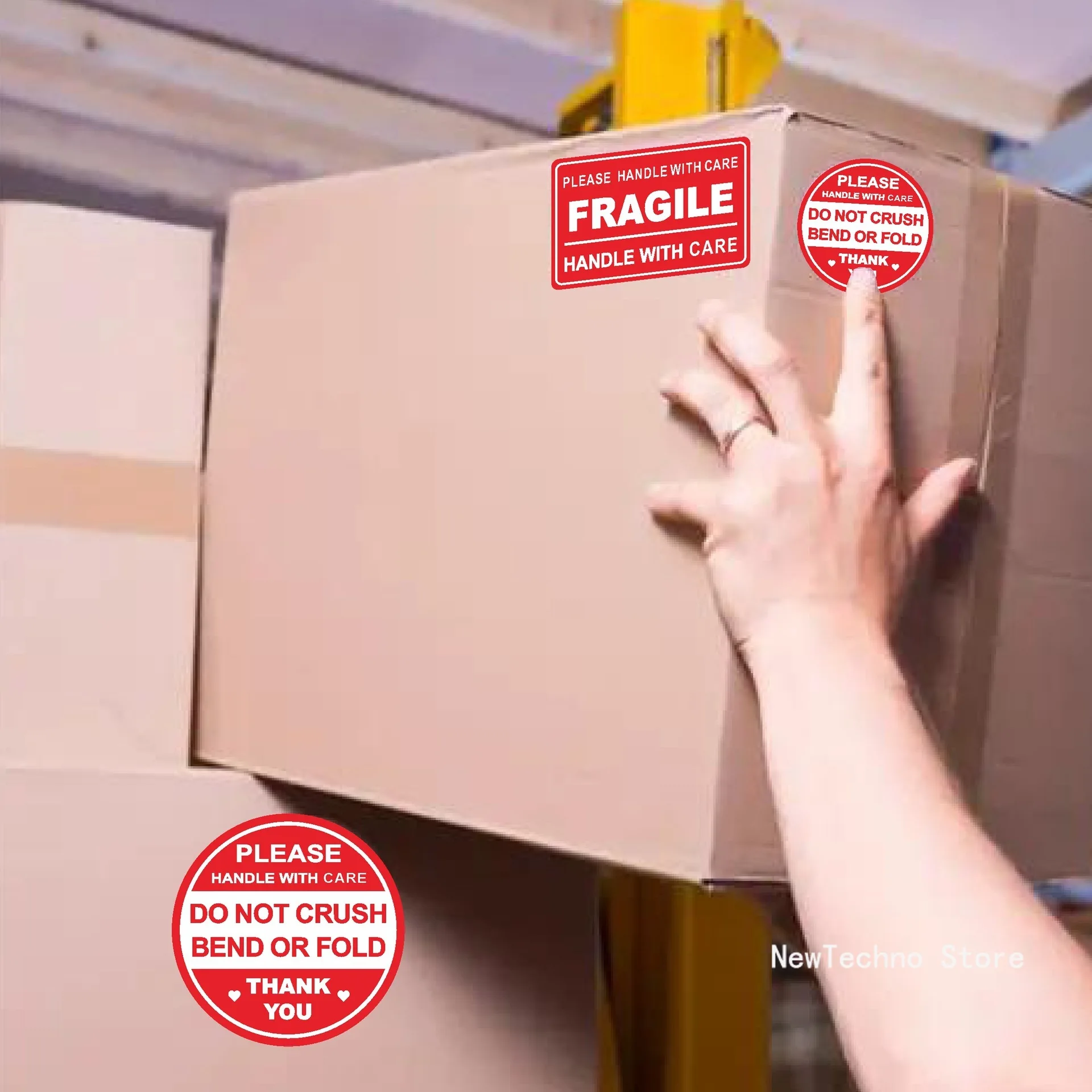 50pcs Fragile Stickers for Shipping Not Folded or Folded Stickers Not Fell OffLabels for Shipping Mailin Attention Notice Label