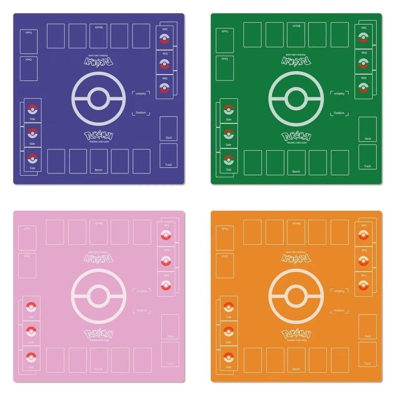 

Pokemon Poke Ball Seam Waterproof Solid Color Black White PTCG Double Table Mat Battle Pad Classics Anime Collection Cards Toy