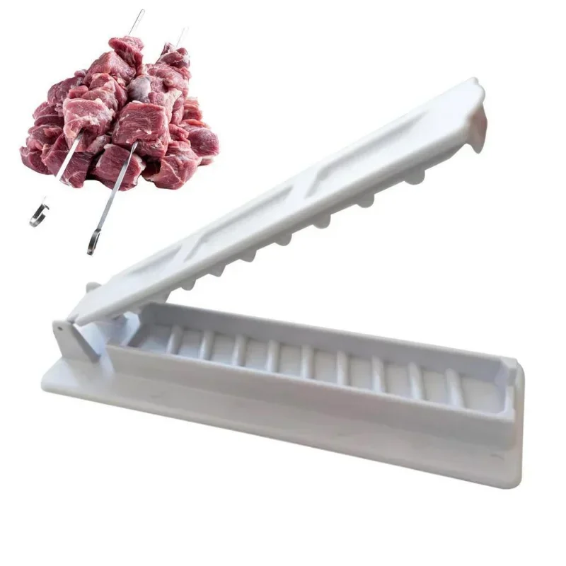 Barbecue Skewers Kebab Maker Reusable Plastic Single Row Kebab Maker Bbq Meat Skewer Machine Kebab Press Maker Bbq Skewer Preparation BBQ Tools