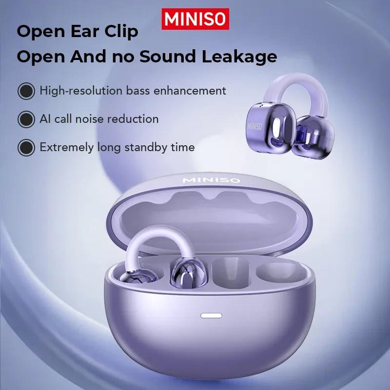 MINISO MS198 Bluetooth V6 Earphones Ear Clip Sports headset