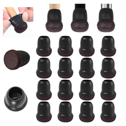 16 - Pack Clear Furniture Leg Floor Protectors with Felt Pads (Dia 14 - 19mm Black)