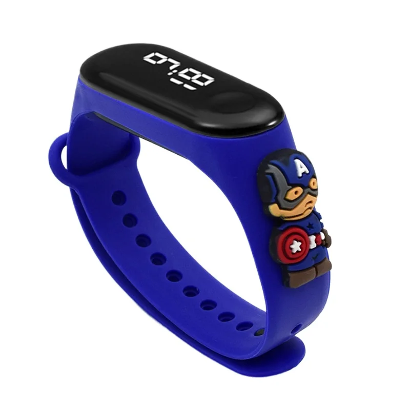 Spider-Man Superman bracelet watch LED doll electronic watch touch primary school students trend fashion waterproof