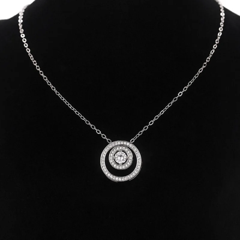 

CAOSHI Fashion and Elegance Lady Engagement Necklace with Round Shape Design Dazzling Crystal CZ Jewelry Accessories for Wedding